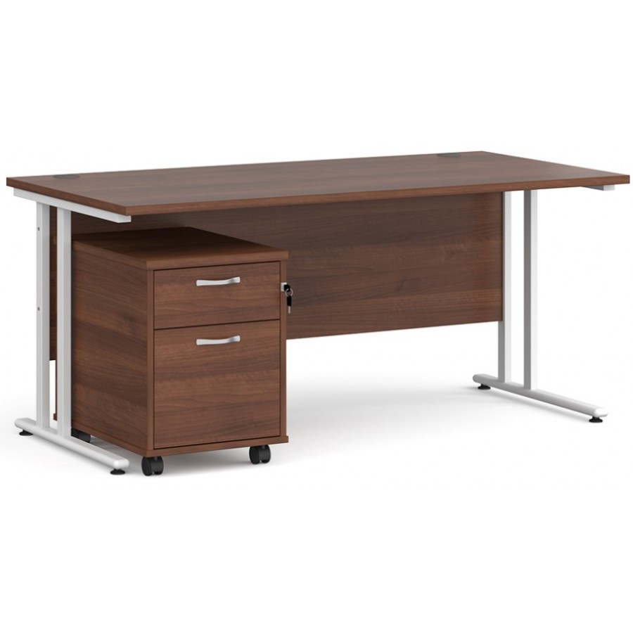 Maestro Straight Desk with Under Desk Pedestal